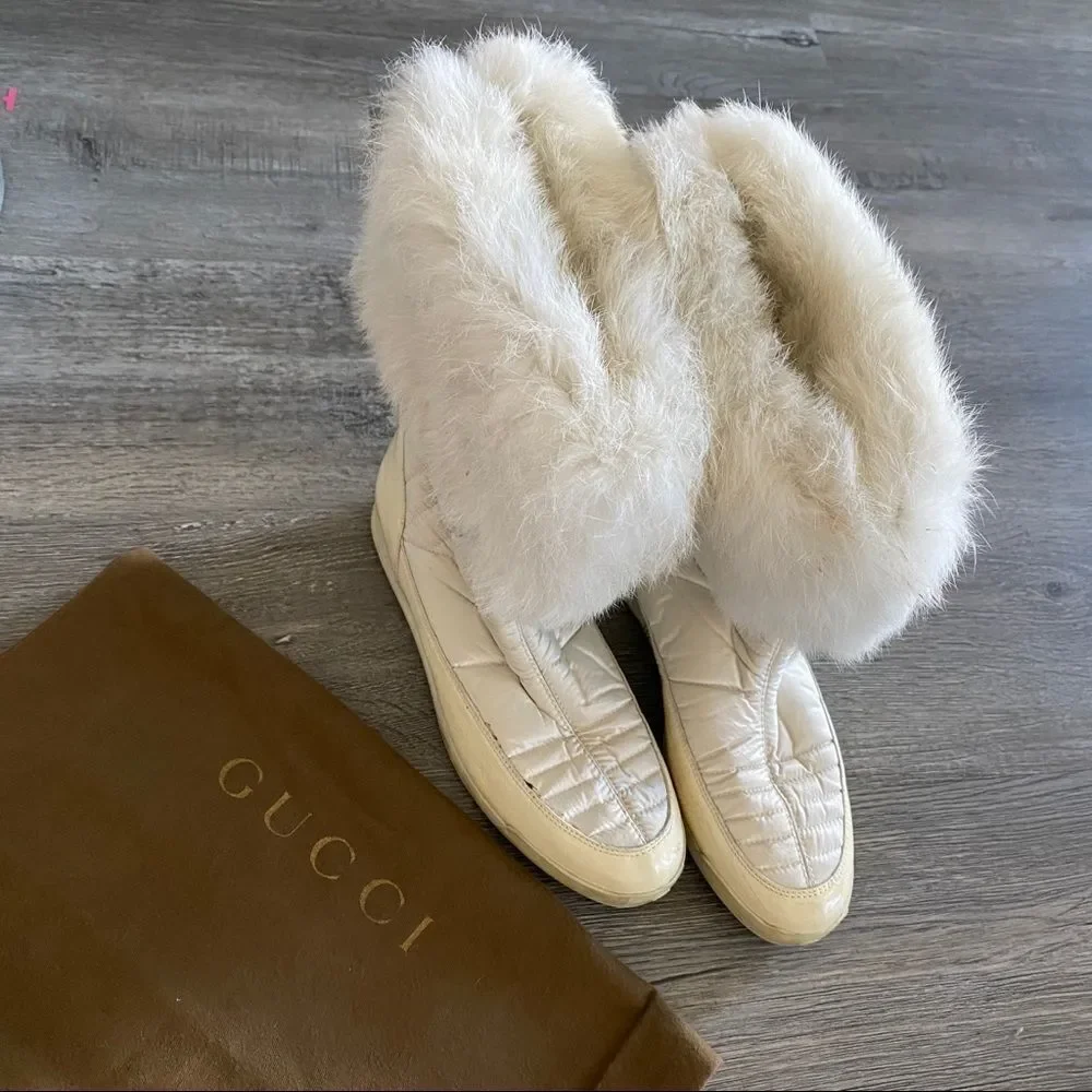 COPY - Gucci Apres Ski Rabbit Fur Lined Quilted Winter Snow Boots Women’s 36.5 … - Picture 4 of 10